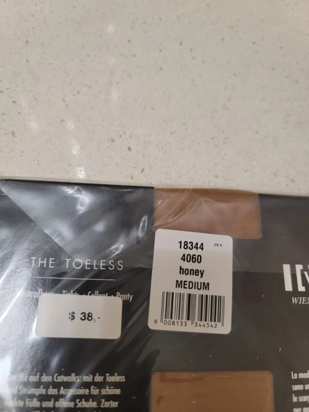 Wolford The Toeless Tights (Brand New) NWT Honey Medium Black
